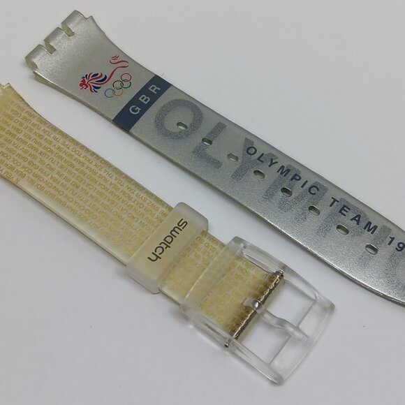 VINTAGE 1996 Swatch Standard "GBR Olympic Team" Band -Fits 34mm / 37mm Watch - Picture 2 of 7